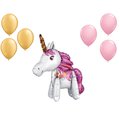 Loonballoon Unicorn Theme Balloon Set, 25 Inch Air Fill Magical Unicorn Multi-Balloon and 6x latex balloons 96254